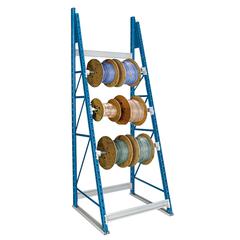 Cable Reel Rack 48"W x 36"D x 99"H 707 Marine Blue Uprights / 711 Light Gray Beams 3 Level Starter Unit