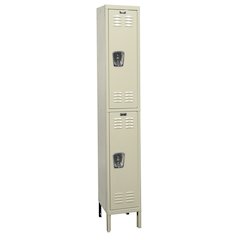 Hallowell Premium Locker, 729 Tan, Double Tier, 1-Wide, Knock-Down