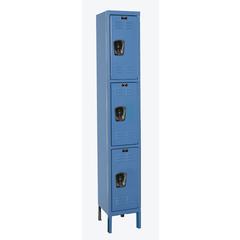 Hallowell Premium Locker, 707 Marine Blue, Triple Tier, 1-Wide, Knock-Down