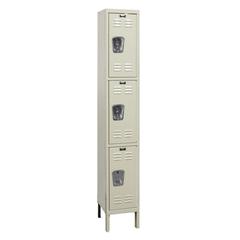 Hallowell Premium Locker, 729 Tan, Triple Tier, 1-Wide, Knock-Down