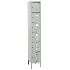 Hallowell Premium Locker, 711 Light Gray, 6-Tier, 1-Wide, Knock-Down