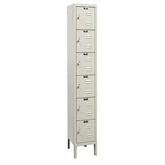 Hallowell Premium Locker, 729 Tan, 6-Tier, 1-Wide, Knock-Down