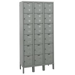 Hallowell Premium Locker, 725 Dark Gray, 6-Tier, 3-Wide, Knock-Down