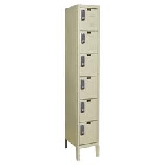 Hallowell DigiTech Electronic Locker, 729 Tan, 6-Tier, 1-Wide, Knock-Down