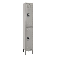 Hallowell ReadyBuilt Locker, 711 Light Gray, Double Tier, 1-Wide, Assembled
