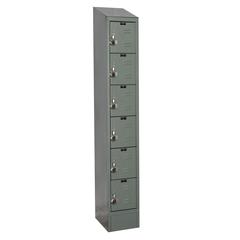 Hallowell ReadyBuilt II Locker, 725 Dark Gray, 6-Tier, 1-Wide, Assembled