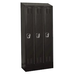 Hallowell ReadyBuilt II Locker, 708 Black, Single Tier, 3-Wide, Assembled