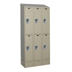 Hallowell ReadyBuilt II Locker, 729 Tan, Double Tier, 3-Wide, Assembled