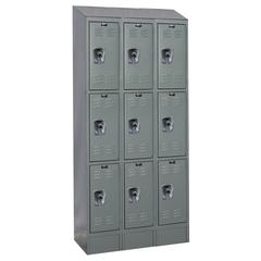 Hallowell ReadyBuilt II Locker, 725 Dark Gray, Triple Tier, 3-Wide, Assembled
