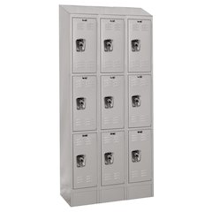 Hallowell ReadyBuilt II Locker, 711 Light Gray, Triple Tier, 3-Wide, Assembled