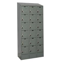 Hallowell ReadyBuilt II Locker, 725 Dark Gray, 6-Tier, 3-Wide, Assembled