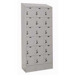 Hallowell ReadyBuilt II Locker, 711 Light Gray, 6-Tier, 3-Wide, Assembled