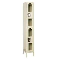 Hallowell Safety-View Locker, 729 Tan, Double Tier, 1-Wide, Knock-Down