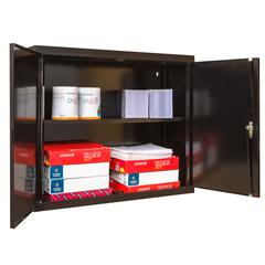 400 Series Wallmount Solid Storage Cabinet, 30"W x 12"D x 26"H, 708 Midnight Ebony, Single Tier, Double Solid Door, 1-Wide, Assembled