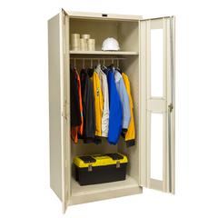 400 Series Stationary SV Wardrobe Cabinet, 36"W x 18"D x 72"H, 729 Tan, Single Tier, Double Safety-View Door, 1-Wide, Assembled