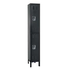 Hallowell Premium Locker, 708 Black, Double Tier, 1-Wide, Knock-Down