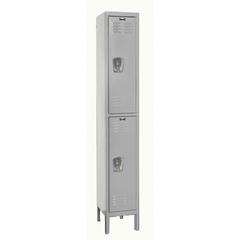 Hallowell Premium Locker, 711 Light Gray, Double Tier, 1-Wide, Knock-Down