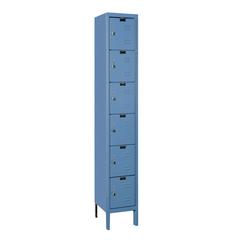 Hallowell Premium Locker, 707 Marine Blue, 6-Tier, 1-Wide, Knock-Down
