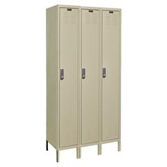 Hallowell DigiTech Electronic Locker, 729 Tan, Single Tier, 3-Wide, Knock-Down
