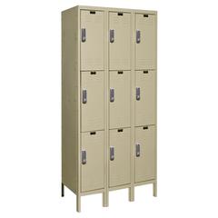 Hallowell DigiTech Electronic Locker, 729 Tan, Triple Tier, 3-Wide, Knock-Down