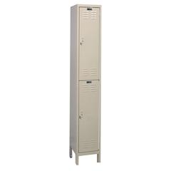 Hallowell Value Max Locker, 729 Tan, Double Tier, 1-Wide, Knock-Down