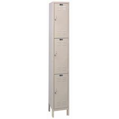 Hallowell Value Max Locker, 729 Tan, Triple Tier, 1-Wide, Knock-Down