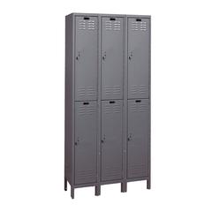 Hallowell Value Max Locker, 725 Dark Gray, Double Tier, 3-Wide, Knock-Down