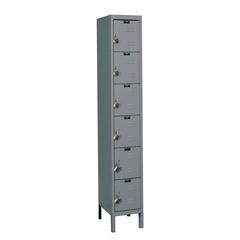 Hallowell ReadyBuilt Locker, 725 Dark Gray, 6-Tier, 1-Wide, Assembled