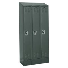 Hallowell ReadyBuilt II Locker, 725 Dark Gray, Single Tier, 3-Wide, Assembled