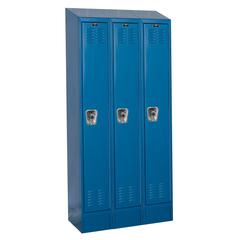 Hallowell ReadyBuilt II Locker, 707 Marine Blue, Single Tier, 3-Wide, Assembled