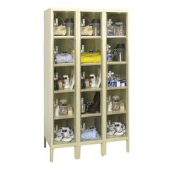 Hallowell Safety-View Plus Locker, 729 Tan, 5-Tier, 3-Wide, Knock-Down