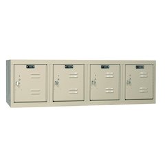 Hallowell Premium Locker, 729 Tan, 4-Wide Wall Mount, , Assembled