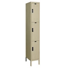 Hallowell DigiTech Electronic Locker, 729 Tan, Triple Tier, 1-Wide, Assembled