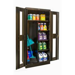 800 Series Stationary Combination Cabinet, 36"W  x 24"D x 78"H, 708 Midnight Ebony, Single Tier, Double Safety-View Door, 1-Wide, Assembled