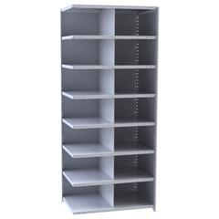 Hallowell Hi-Tech Metal Bin Shelving 36"W x 18"D x 87"H 725 Dark Gray  Add-on Unit (14) 18"W x 12"H Bins