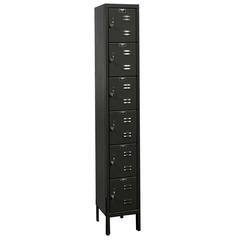 Hallowell Premium Locker, 708 Black, Six Tier, 1-Wide, Assembled