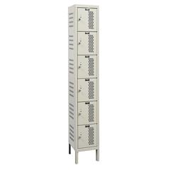 Hallowell Heavy-Duty Ventilated (HDV) Locker, 729 Tan, 6-Tier, 1-Wide, Assembled