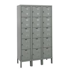 Hallowell Premium Locker, 725 Dark Gray, 5-Tier, 3-Wide, Assembled