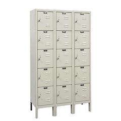 Hallowell Premium Locker, 729 Tan, 5-Tier, 3-Wide, Assembled