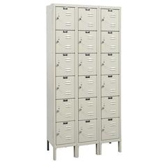 Hallowell Premium Locker, 729 Tan, 6-Tier, 3-Wide, Assembled