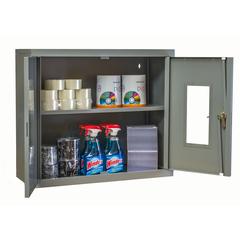 400 Series Wallmount SV Storage Cabinet, 30"W x 12"D x 26"H, 725 Dark Gray, Single Tier, Double Safety-View Door, 1-Wide, Knock-down