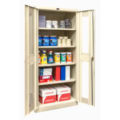 400 Series Stationary SV Storage Cabinet, 36"W x 18"D x 72"H, 729 Tan, Single Tier, Double Safety-View Door, 1-Wide, Knock-down