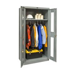 400 Series Stationary SV Wardrobe Cabinet, 48"W x 18"D x 72"H, 725 Dark Gray, Single Tier, Double Safety-View Door, 1-Wide, Knock-down