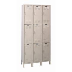 Hallowell Value Max Locker, 729 Tan, Triple Tier, 3-Wide, Assembled