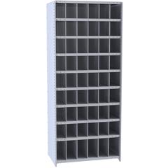 Hallowell Hi-Tech Metal Bin Shelving 36"W x 12"D x 87"H 725 Dark Gray  Starter Unit (48) 6"W x 9"H, (6) 6"W x 12"H Bins