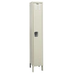 Hallowell Galvanite Locker, 729 Tan, Single Tier, 1-Wide, Assembled