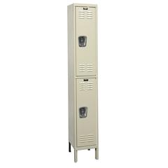 Hallowell Galvanite Locker, 729 Tan, Double Tier, 1-Wide, Assembled