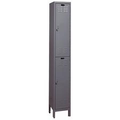 Hallowell Value Max Locker, 725 Dark Gray, Double Tier, 1-Wide, Assembled
