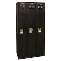Black Tie Locker, 708 Midnight Ebony, Single Tier, 3-Wide, Assembled