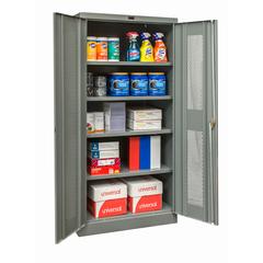 400 Series Stationary Ventilated Storage Cabinet, 48"W x 18"D x 72"H, 725 Dark Gray, Single Tier, Double Ventilated Door, 1-Wide, Assembled
